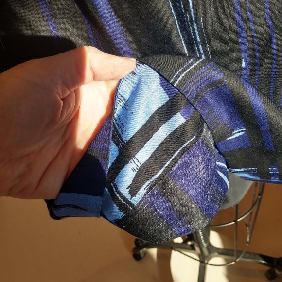 Sophisticated black and indigo A-Line dress - Picture 7 of 10